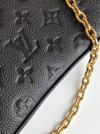 LOUIS VUITTON LIV POCHETTE 24 IN BLACK MONOGRAM EMPREINTE LEATHER GOLD HARDWARE