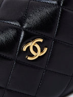 CHANEL HOBO BAG 18 IN BLACK SOFT LAMBSKIN GOLD CHAIN