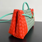 BOTTEGA VENETA EAST WEST ANDIAMO BAG 29 IN ORANGE AND LIGHT GREEN CALFSKIN