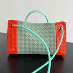 BOTTEGA VENETA EAST WEST ANDIAMO BAG 29 IN ORANGE AND LIGHT GREEN CALFSKIN