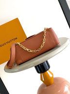 LOUIS VUITTON DAUPHINE SOFT MM 24 IN COGNAC CALFSKIN GOLD HARDWARE