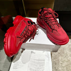 DIOR C'EST SNEAKER IN RUBY RED CALFSKIN AND BREATHABLE MESH