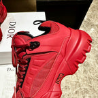 DIOR C'EST SNEAKER IN RUBY RED CALFSKIN AND BREATHABLE MESH