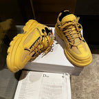 DIOR C'EST SNEAKER IN CLASSIC YELLOW CALFSKIN AND BREATHABLE MESH
