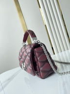 LOUIS VUITTON GO-14 PM 20 IN BORDEAUX RED QUILTED LAMBSKIN GOLD HARDWARE