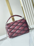 LOUIS VUITTON GO-14 PM 20 IN BORDEAUX RED QUILTED LAMBSKIN GOLD HARDWARE