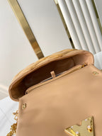 LOUIS VUITTON GO-14 PM 20 IN LIGHT FAWN QUILTED LAMBSKIN GOLD HARDWARE