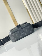 LOUIS VUITTON GETAWAY MESSENGER 18 IN GUN METAL MONOGRAM ECLIPSE CANVAS