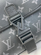 LOUIS VUITTON GETAWAY MESSENGER 18 IN GUN METAL MONOGRAM ECLIPSE CANVAS