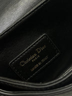 DIOR SMALL 19 MONTAIGNE AVENUE TOP HANDLE BAG BLACK SMOOTH CALFSKIN 221147