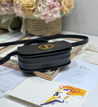 DIOR SMALL 19 MONTAIGNE AVENUE TOP HANDLE BAG BLACK SMOOTH CALFSKIN 221147
