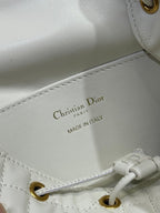 DIOR MEDIUM CARO BACKPACK 27 IN WHITE MACROCANNAGE LAMBSKIN