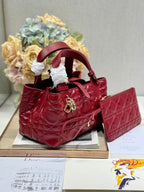 DIOR MINI 23 TOUJOURS BAG IN RUBY RED MACROCANNAGE LAMBSKIN