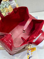 DIOR MEDIUM 37 TOUJOURS BAG IN RUBY RED MACROCANNAGE LAMBSKIN