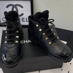 CHANEL ANKLE BOOTS IN BLACK CALFSKIN 971629