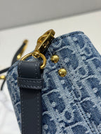 DIOR MEDIUM 37 TOUJOURS BAG IN BLUE MONOGRAM DENIM