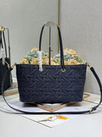 DIOR MEDIUM 37 TOUJOURS BAG IN BLACK CANNAGE DENIM