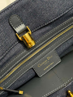 DIOR MEDIUM 37 TOUJOURS BAG IN BLACK CANNAGE DENIM