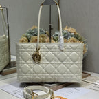 DIOR MEDIUM 37 TOUJOURS BAG IN WHITE MACROCANNAGE LAMBSKIN