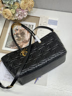DIOR LARGE 41 TOUJOURS BAG IN BLACK MACROCANNAGE LAMBSKIN