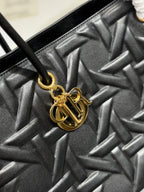 DIOR LARGE 41 TOUJOURS BAG IN BLACK MACROCANNAGE LAMBSKIN