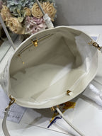 DIOR LARGE 41 TOUJOURS BAG IN WHITE MACROCANNAGE LAMBSKIN