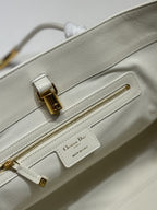 DIOR LARGE 41 TOUJOURS BAG IN WHITE MACROCANNAGE LAMBSKIN