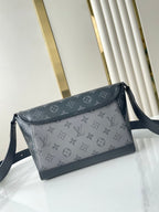 LOUIS VUITTON PULSE MESSENGER 26 IN GUN METAL MONOGRAM ECLIPSE COATED CANVAS