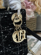 DIOR MINI 17 LADY BAG IN BLACK CANNAGE TWEED