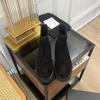 CHANEL ANKLE BOOTS 4.5 CM IN BLACK LAMB SUEDE