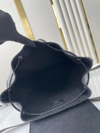 LOUIS VUITTON MONTSOURIS VIBE PM BACKPACK 30 IN BLACK LAMBSKIN SILVER CHAIN