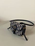 DIOR BOBBY EAST-WEST BAG 17 IN BLACK OBLIQUE JACQUARD