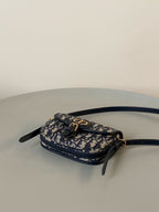 DIOR BOBBY EAST-WEST BAG 17 IN BLACK OBLIQUE JACQUARD