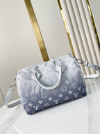 LOUIS VUITTON SPEEDY BANDOULIÈRE 25 IN GRADIENT SILVER MONOGRAM NYLON SILVER HARDWARE