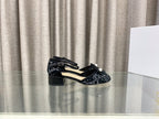 DIOR PEARL MARY JANE PUMP IN BLACK MIX WHITE TWEED 30 MM
