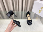 DIOR PEARL MARY JANE PUMP IN BLACK MIX WHITE TWEED 30 MM