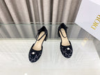 DIOR PEARL MARY JANE PUMP IN BLACK MIX WHITE TWEED 30 MM