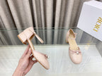 DIOR PEARL MARY JANE PUMP IN LIGHT PINK LAMBSKIN 30 MM