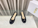 DIOR PEARL MARY JANE SLINGBACKS IN BLACK MIX WHITE TWEED 30 MM