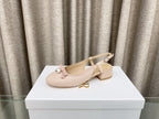 DIOR PEARL MARY JANE SLINGBACKS IN LIGHT PINK LAMBSKIN 30 MM