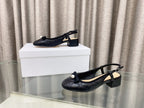 DIOR PEARL MARY JANE SLINGBACKS IN BLACK LAMBSKIN 30 MM