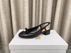 DIOR PEARL MARY JANE SLINGBACKS IN BLACK LAMBSKIN 30 MM