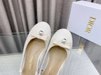 DIOR PEARL MARY JANE SLINGBACKS IN WHITE LAMBSKIN 30 MM