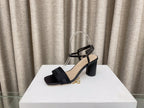 DIOR DWAY HIGH HEEL EMBROIDERED SANDAL BLACK CALFSKIN 75 MM