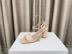 DIOR DWAY HIGH HEEL EMBROIDERED SANDAL LIGHT PINK CALFSKIN 75 MM