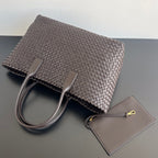 BOTTEGA VENETA LARGE CABAT 51 IN HICKORY BROWN LAMBSKIN