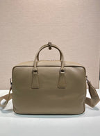 PRADA BRIEFCASE 40 IN DRIED MOSS GRAINED CALFSKIN