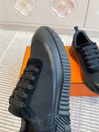 HERMES BOUNCING SNEAKER IN BLACK GRAPHIC MESH AND CALFSKIN