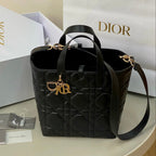 DIOR MEDIUM TOUJOURS BUCKET BAG 22 IN BLACK CANNAGE CALFSKIN
