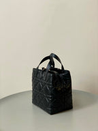 DIOR MEDIUM TOUJOURS BUCKET BAG 22 IN BLACK CANNAGE CALFSKIN